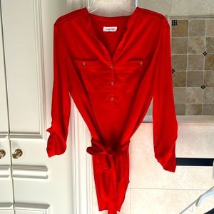 Calvin Klein red blouse size M